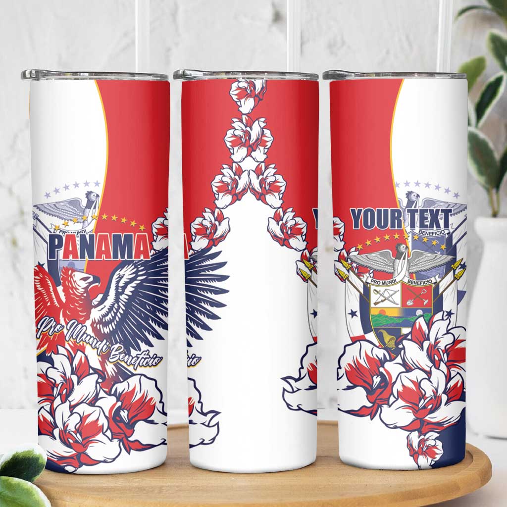 Personalized Panama Harpy Eagle Skinny Tumbler Pro Mundi Beneficio Flor del Espiritu Santo - Wonder Print Shop