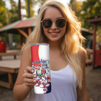 Personalized Panama Harpy Eagle Skinny Tumbler Pro Mundi Beneficio Flor del Espiritu Santo - Wonder Print Shop