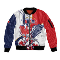 Personalized Panama Harpy Eagle Sleeve Zip Bomber Jacket Pro Mundi Beneficio Flor del Espiritu Santo - Wonder Print Shop
