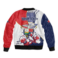 Personalized Panama Harpy Eagle Sleeve Zip Bomber Jacket Pro Mundi Beneficio Flor del Espiritu Santo - Wonder Print Shop