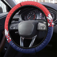 Panama Harpy Eagle Steering Wheel Cover Pro Mundi Beneficio Flor del Espiritu Santo - Wonder Print Shop