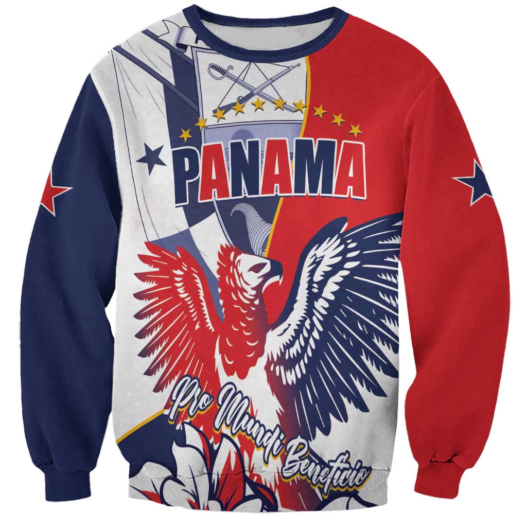Personalized Panama Harpy Eagle Sweatshirt Pro Mundi Beneficio Flor del Espiritu Santo - Wonder Print Shop