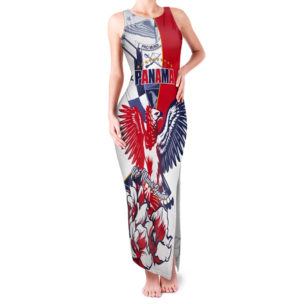 Personalized Panama Harpy Eagle Tank Maxi Dress Pro Mundi Beneficio Flor del Espiritu Santo - Wonder Print Shop