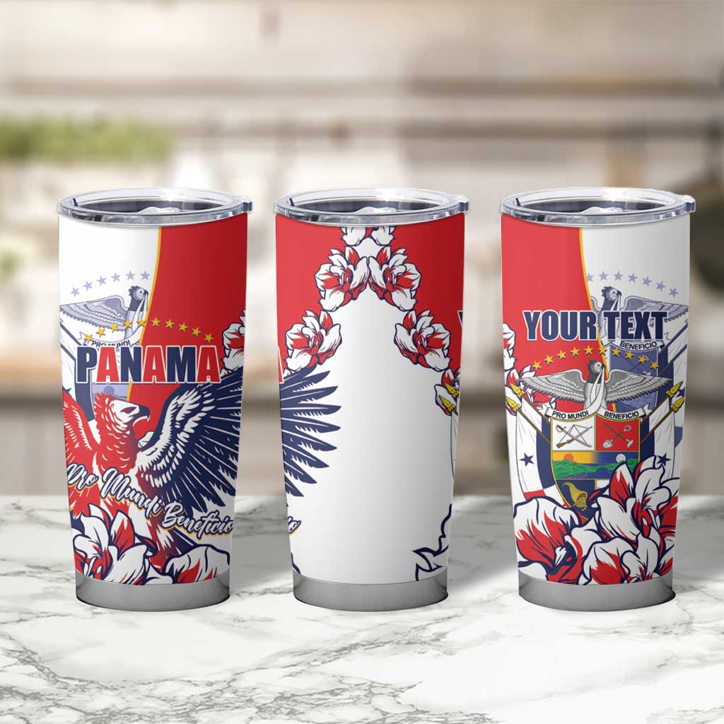 Personalized Panama Harpy Eagle Tumbler Cup Pro Mundi Beneficio Flor del Espiritu Santo - Wonder Print Shop