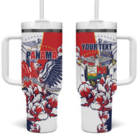 Personalized Panama Harpy Eagle Tumbler With Handle Pro Mundi Beneficio Flor del Espiritu Santo - Wonder Print Shop
