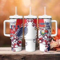 Personalized Panama Harpy Eagle Tumbler With Handle Pro Mundi Beneficio Flor del Espiritu Santo - Wonder Print Shop