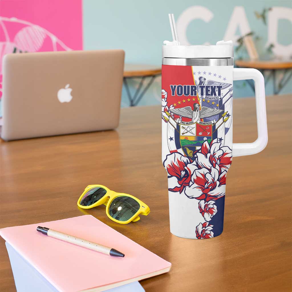 Personalized Panama Harpy Eagle Tumbler With Handle Pro Mundi Beneficio Flor del Espiritu Santo - Wonder Print Shop