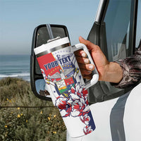 Personalized Panama Harpy Eagle Tumbler With Handle Pro Mundi Beneficio Flor del Espiritu Santo - Wonder Print Shop