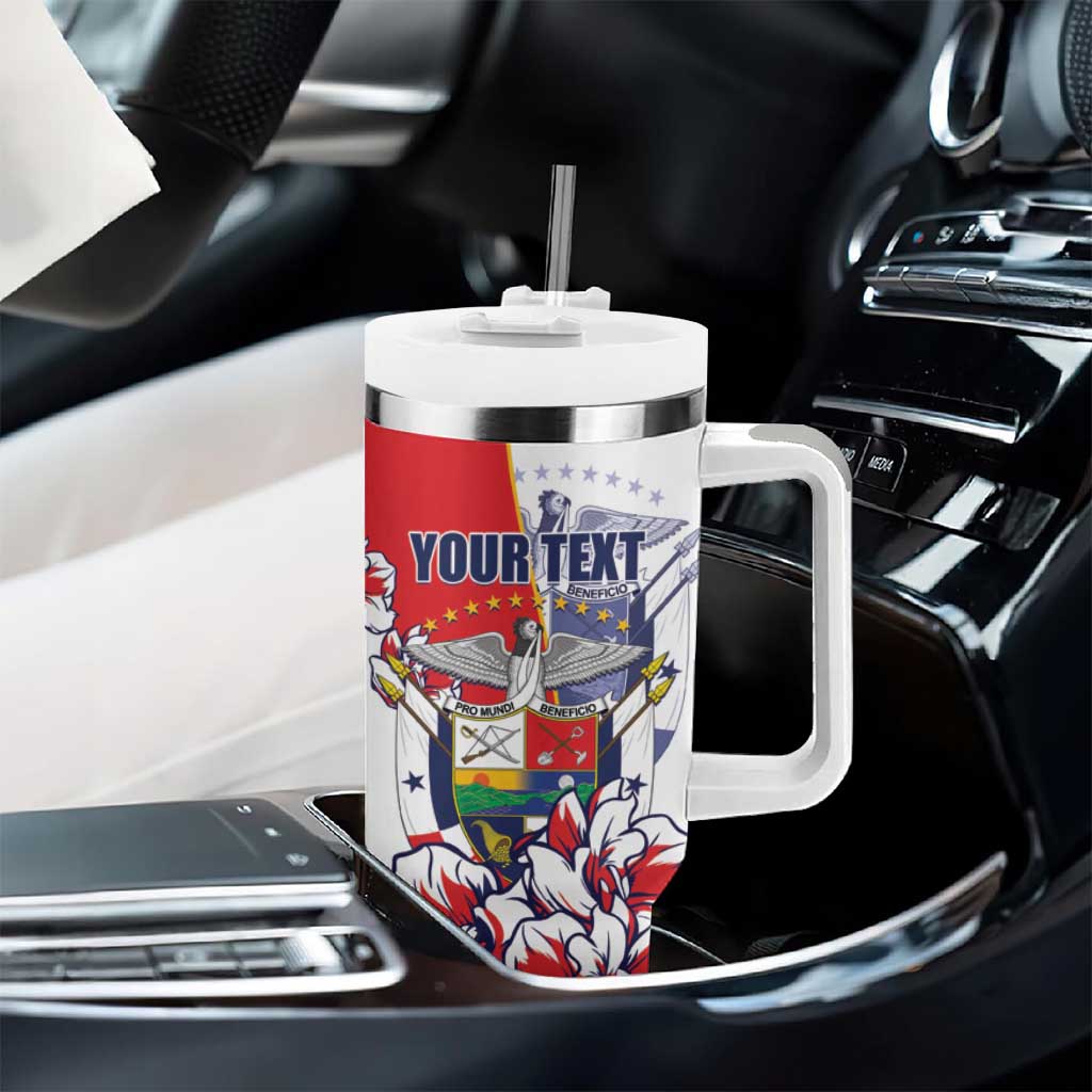 Personalized Panama Harpy Eagle Tumbler With Handle Pro Mundi Beneficio Flor del Espiritu Santo - Wonder Print Shop