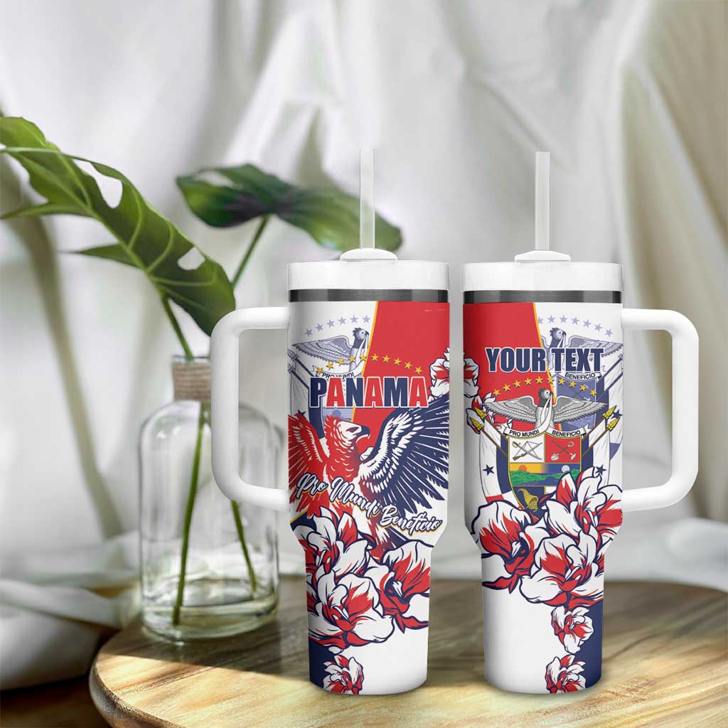 Personalized Panama Harpy Eagle Tumbler With Handle Pro Mundi Beneficio Flor del Espiritu Santo - Wonder Print Shop