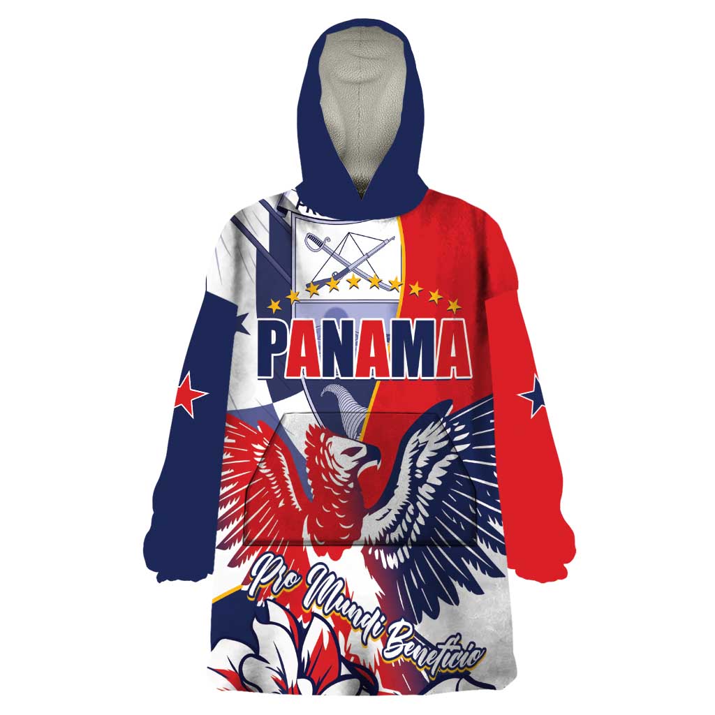Personalized Panama Harpy Eagle Wearable Blanket Hoodie Pro Mundi Beneficio Flor del Espiritu Santo - Wonder Print Shop