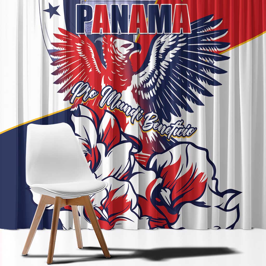 Panama Harpy Eagle Window Curtain Pro Mundi Beneficio Flor del Espiritu Santo - Wonder Print Shop
