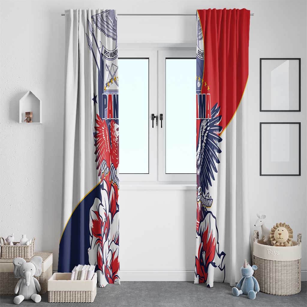 Panama Harpy Eagle Window Curtain Pro Mundi Beneficio Flor del Espiritu Santo - Wonder Print Shop