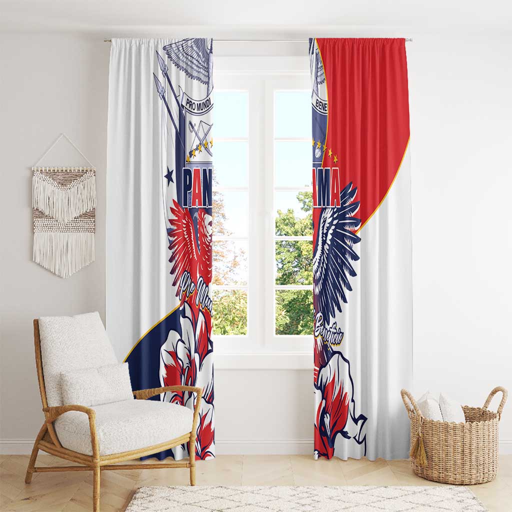 Panama Harpy Eagle Window Curtain Pro Mundi Beneficio Flor del Espiritu Santo - Wonder Print Shop