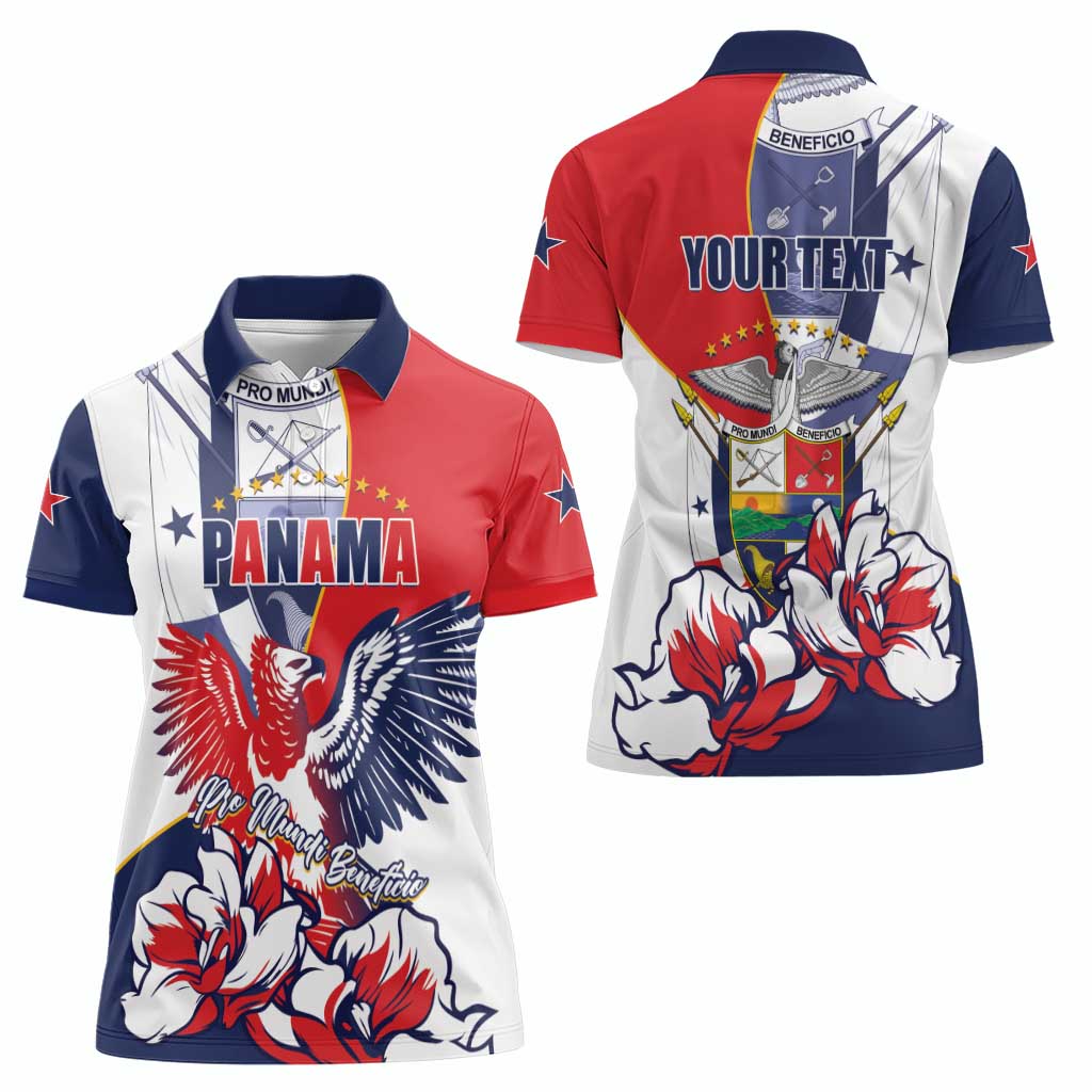 Personalized Panama Harpy Eagle Women Polo Shirt Pro Mundi Beneficio Flor del Espiritu Santo - Wonder Print Shop