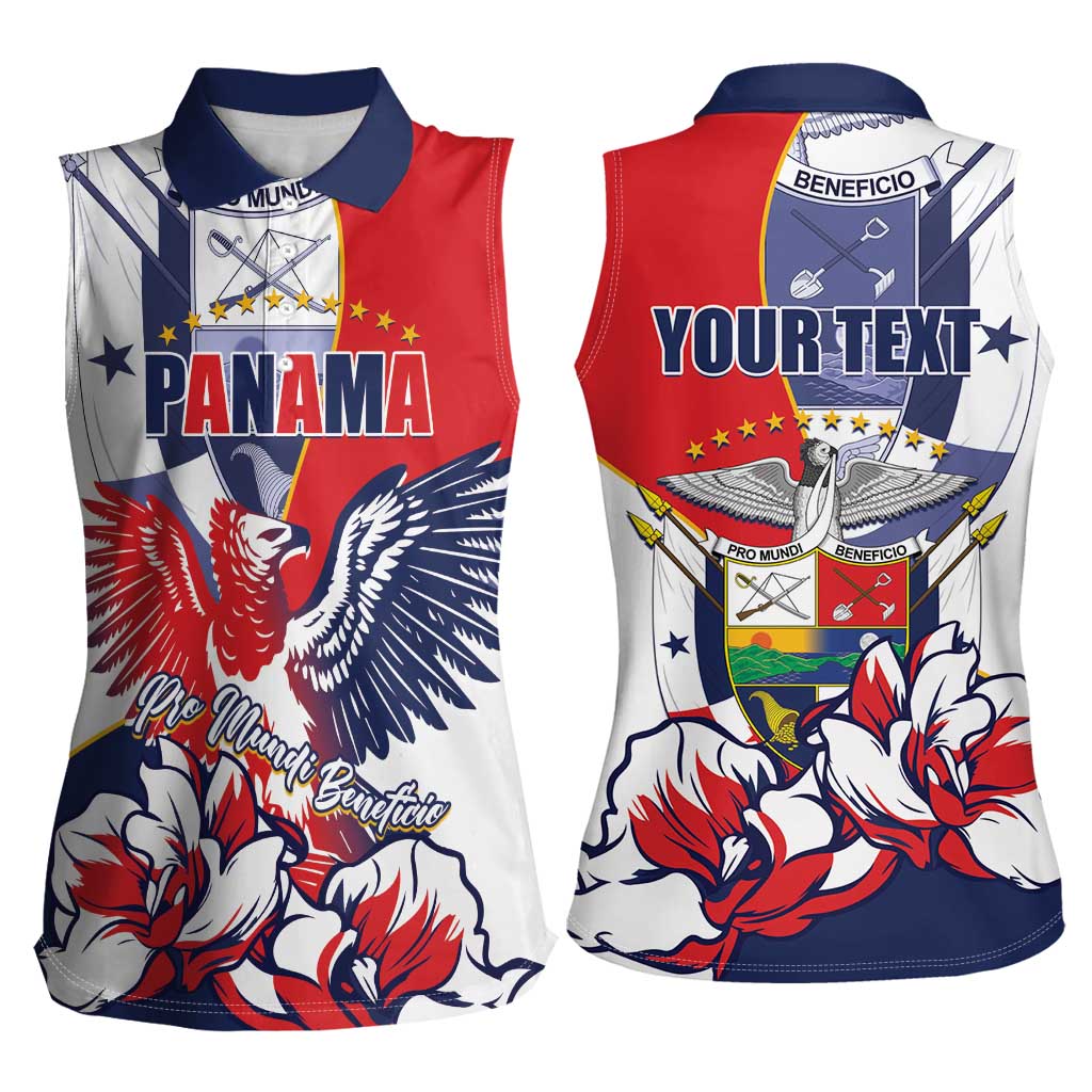 Personalized Panama Harpy Eagle Women Sleeveless Polo Shirt Pro Mundi Beneficio Flor del Espiritu Santo - Wonder Print Shop