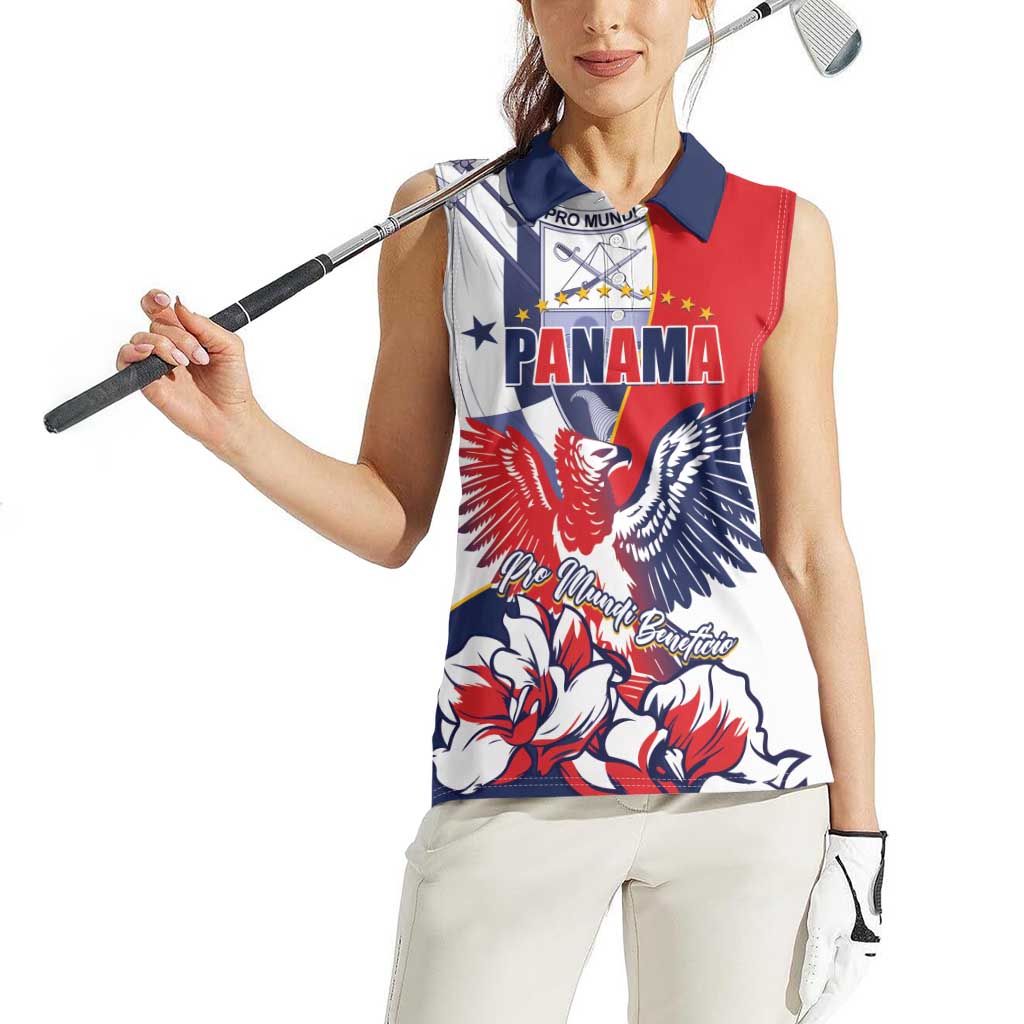 Personalized Panama Harpy Eagle Women Sleeveless Polo Shirt Pro Mundi Beneficio Flor del Espiritu Santo - Wonder Print Shop
