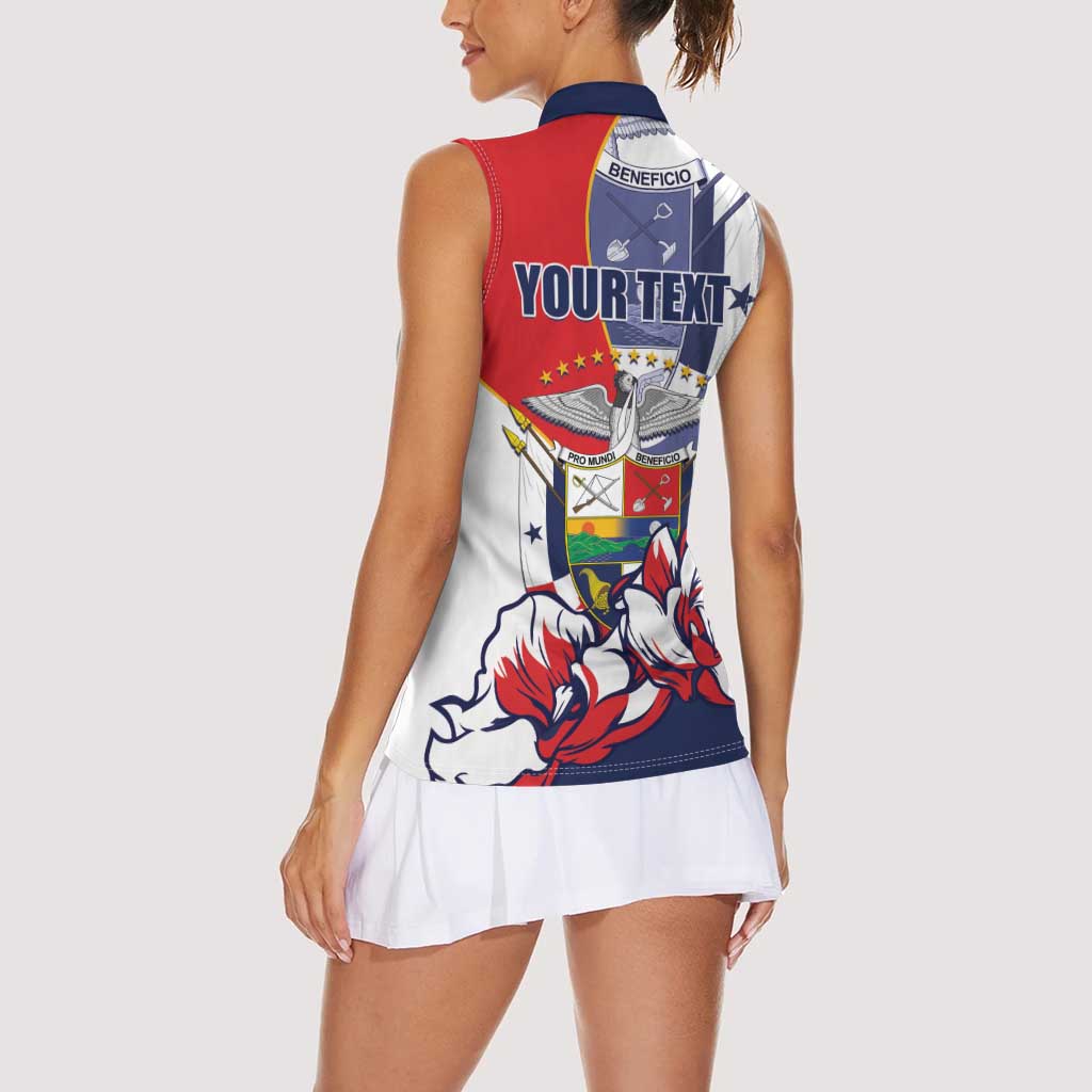 Personalized Panama Harpy Eagle Women Sleeveless Polo Shirt Pro Mundi Beneficio Flor del Espiritu Santo - Wonder Print Shop