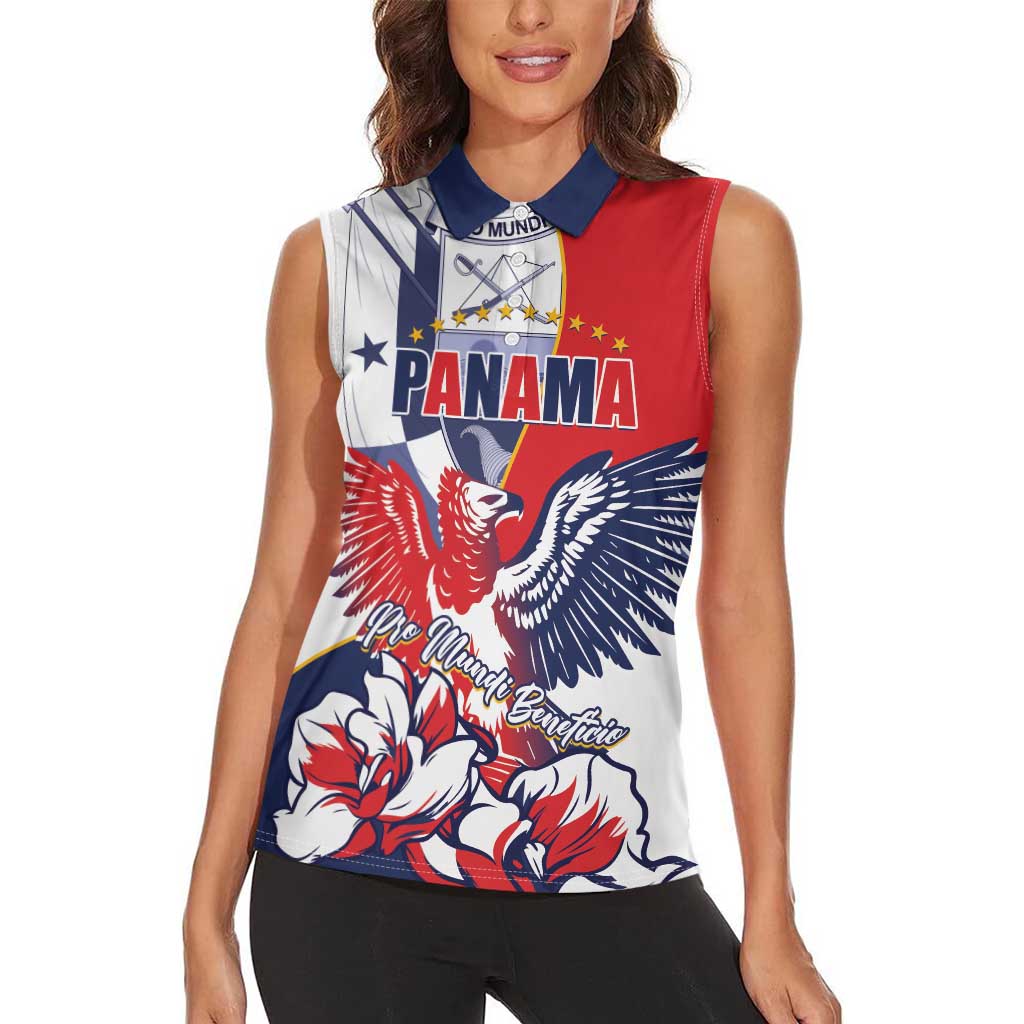 Personalized Panama Harpy Eagle Women Sleeveless Polo Shirt Pro Mundi Beneficio Flor del Espiritu Santo - Wonder Print Shop