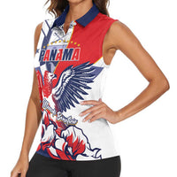 Personalized Panama Harpy Eagle Women Sleeveless Polo Shirt Pro Mundi Beneficio Flor del Espiritu Santo - Wonder Print Shop