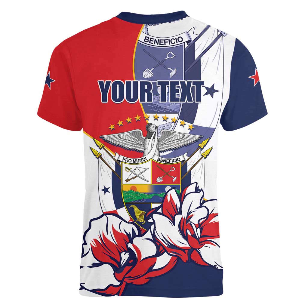 Personalized Panama Harpy Eagle Women V-Neck T-Shirt Pro Mundi Beneficio Flor del Espiritu Santo - Wonder Print Shop