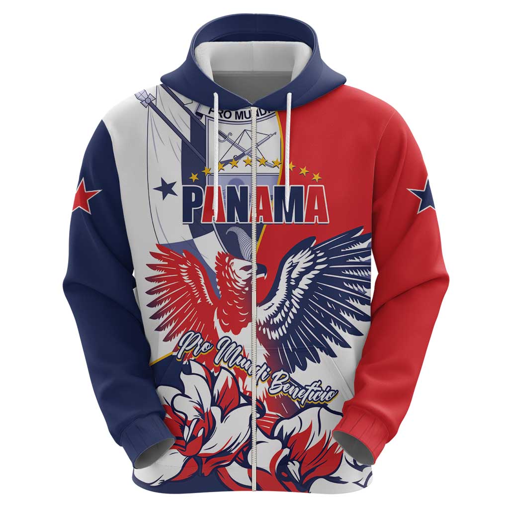 Personalized Panama Harpy Eagle Zip Hoodie Pro Mundi Beneficio Flor del Espiritu Santo - Wonder Print Shop