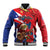 Personalized Puerto Rico Christmas Baseball Jacket Coqui Frog Playing Guitar - Wonder Print Shop