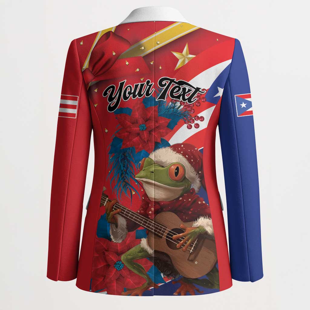 Personalized Puerto Rico Christmas Blazer Coqui Frog Playing Guitar - Wonder Print Shop