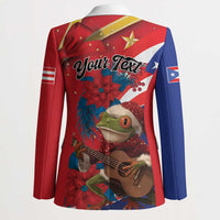 Personalized Puerto Rico Christmas Blazer Coqui Frog Playing Guitar - Wonder Print Shop