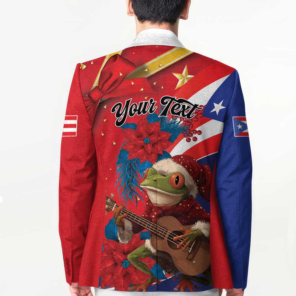 Personalized Puerto Rico Christmas Blazer Coqui Frog Playing Guitar - Wonder Print Shop
