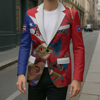 Personalized Puerto Rico Christmas Blazer Coqui Frog Playing Guitar - Wonder Print Shop