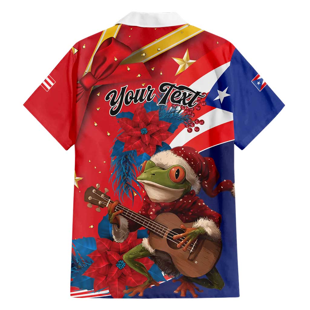 Personalized Puerto Rico Christmas Hawaiian Shirt Coqui Frog Playing Guitar - Wonder Print Shop