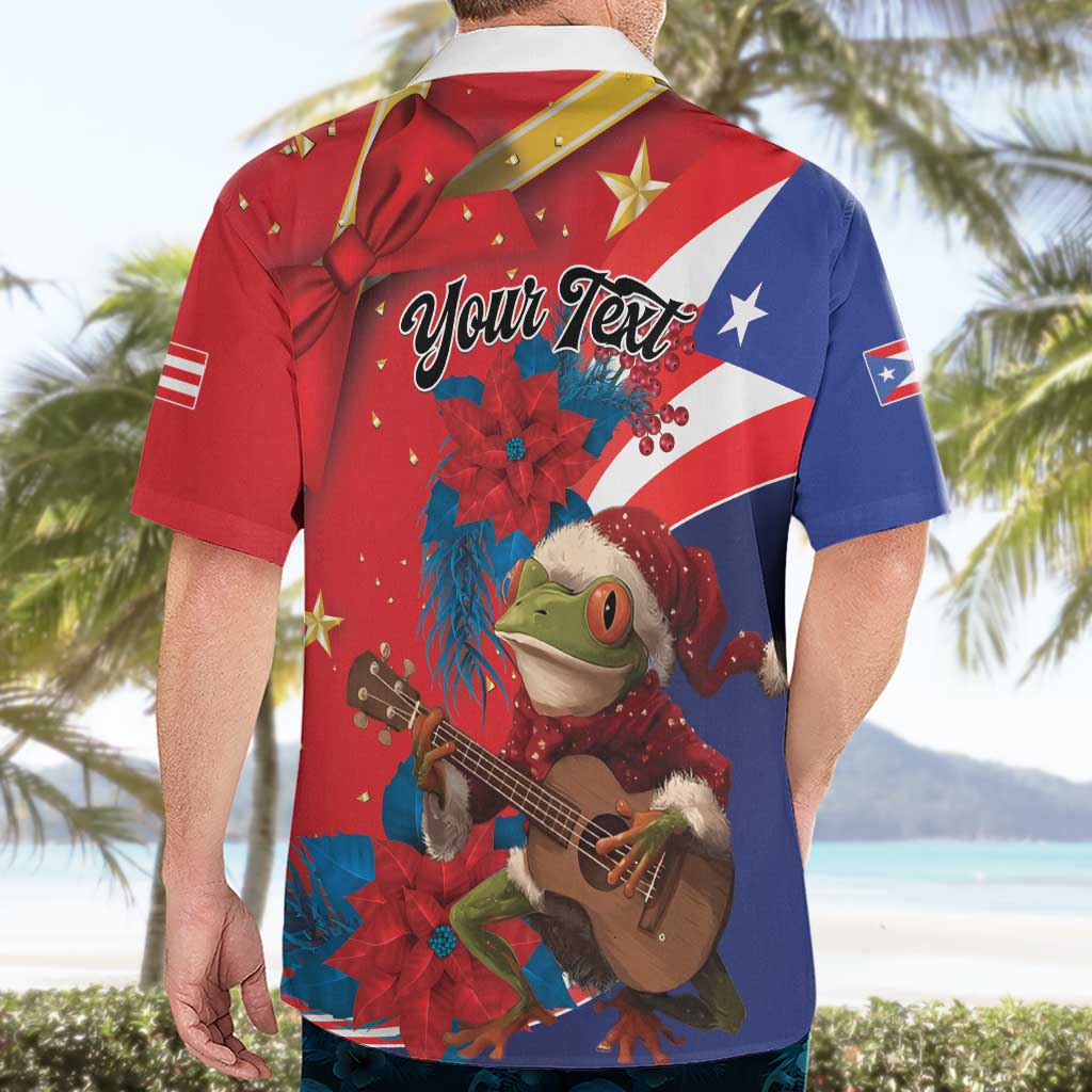 Personalized Puerto Rico Christmas Hawaiian Shirt Coqui Frog Playing Guitar - Wonder Print Shop