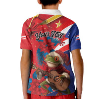 Personalized Puerto Rico Christmas Kid Polo Shirt Coqui Frog Playing Guitar - Wonder Print Shop