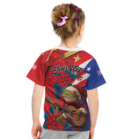 Personalized Puerto Rico Christmas Kid T Shirt Coqui Frog Playing Guitar - Wonder Print Shop
