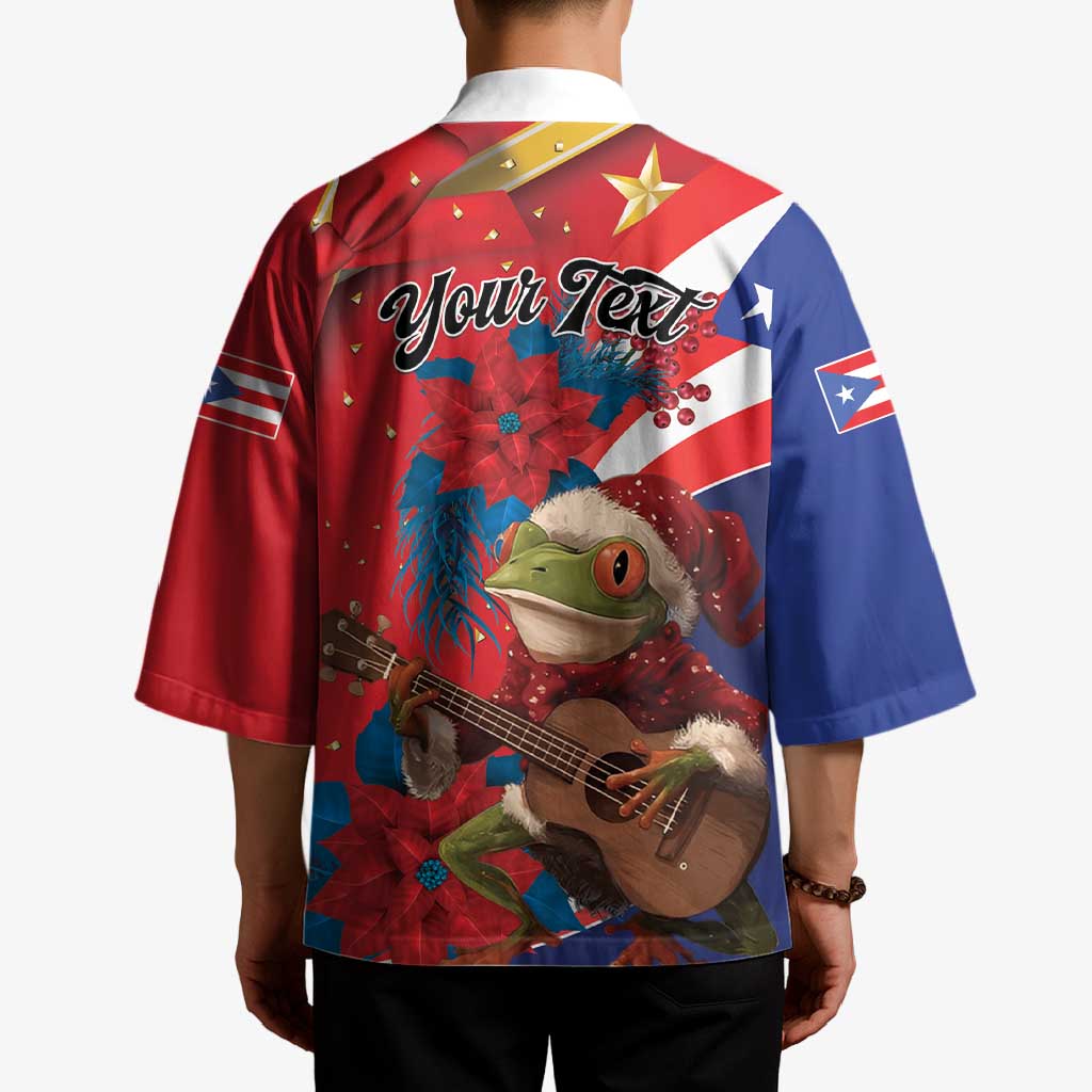 Personalized Puerto Rico Christmas Kimono Coqui Frog Playing Guitar - Wonder Print Shop