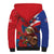 Personalized Puerto Rico Christmas Sherpa Hoodie Coqui Frog Playing Guitar - Wonder Print Shop