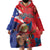 Personalized Puerto Rico Christmas Wearable Blanket Hoodie Coqui Frog Playing Guitar - Wonder Print Shop