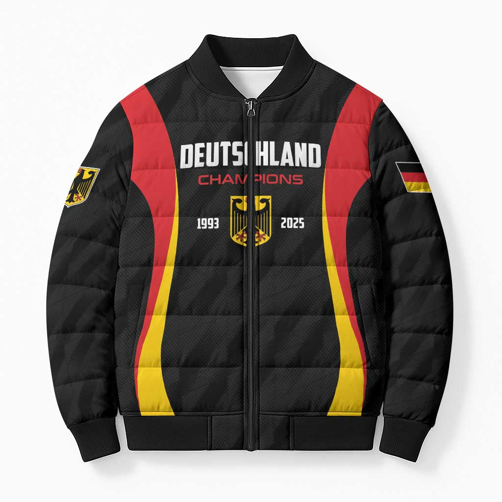 Custom Germany 2025 Champions Basketball Black Bomber Puffer Jacket - Wonder Print Shop