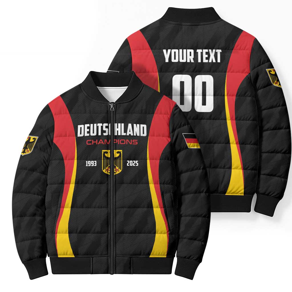 Custom Germany 2025 Champions Basketball Black Bomber Puffer Jacket - Wonder Print Shop