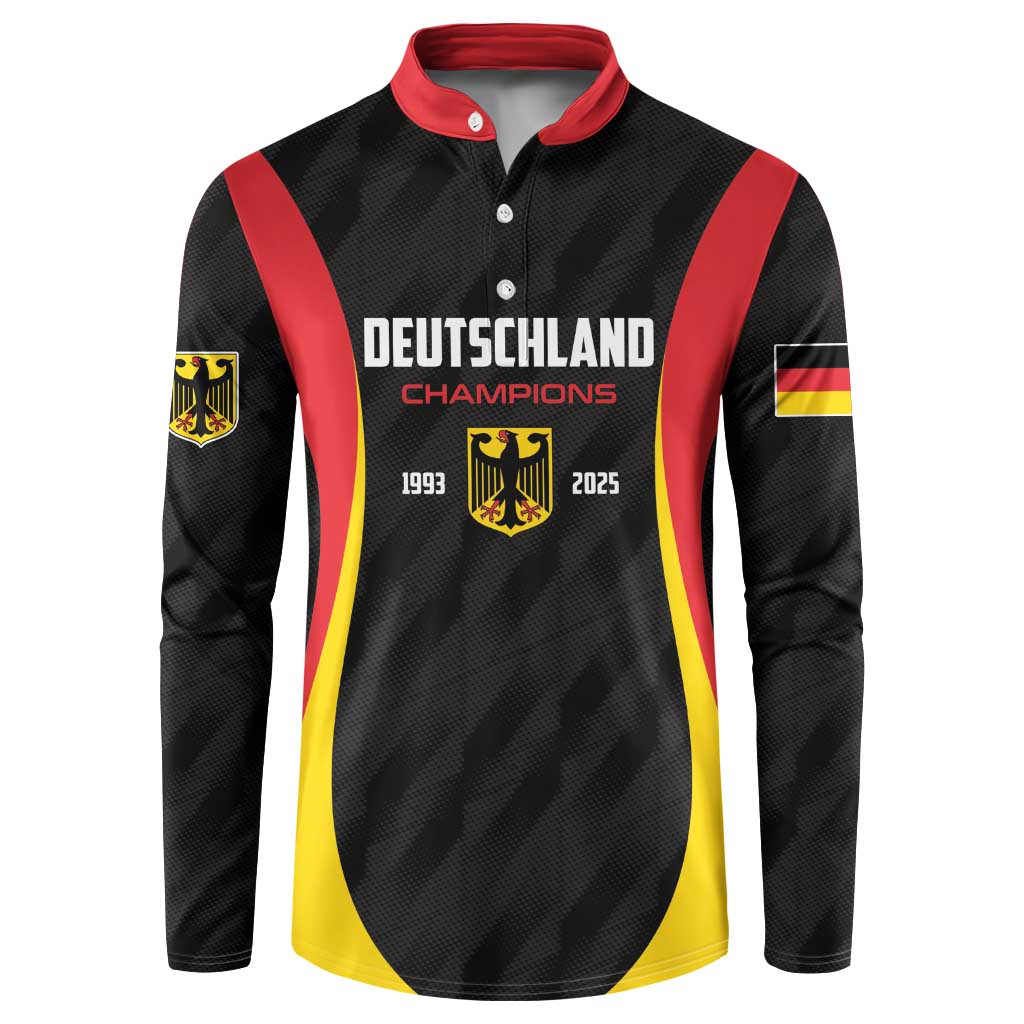 Custom Germany 2025 Champions Basketball Black Button Sweatshirt - Wonder Print Shop