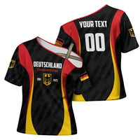 Custom Germany 2025 Champions Basketball Black Cross Shoulder Shirt - Wonder Print Shop