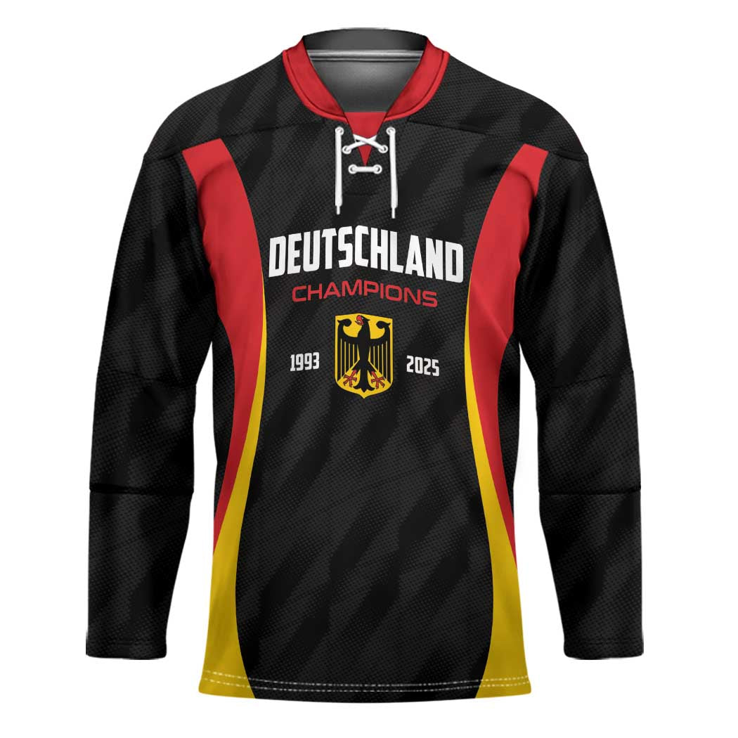 Custom Germany 2025 Champions Basketball Black Hockey Jersey - Wonder Print Shop