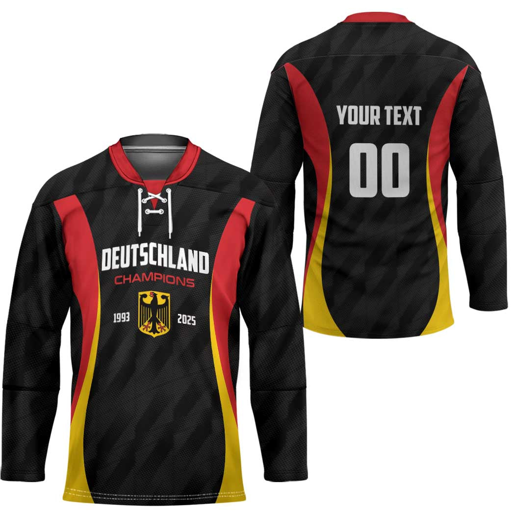 Custom Germany 2025 Champions Basketball Black Hockey Jersey - Wonder Print Shop