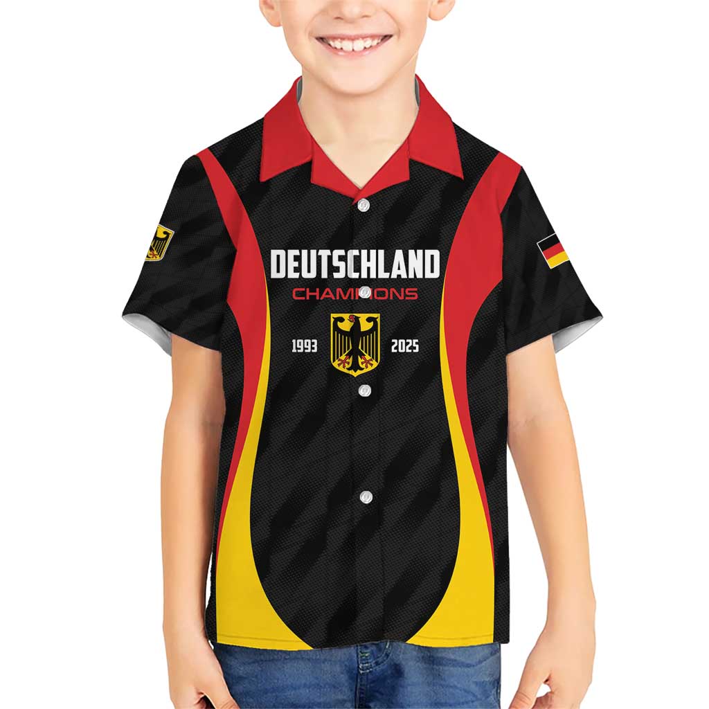 Custom Germany 2025 Champions Basketball Black Kid Hawaiian Shirt - Wonder Print Shop