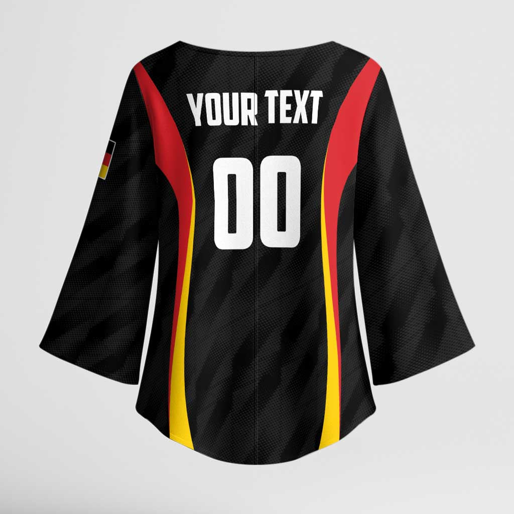 Custom Germany 2025 Champions Basketball Black Kimono Sleeve Blouse - Wonder Print Shop