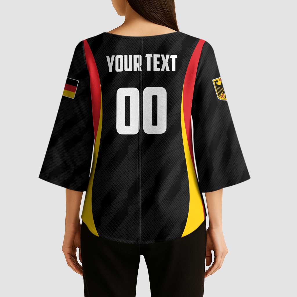 Custom Germany 2025 Champions Basketball Black Kimono Sleeve Blouse - Wonder Print Shop