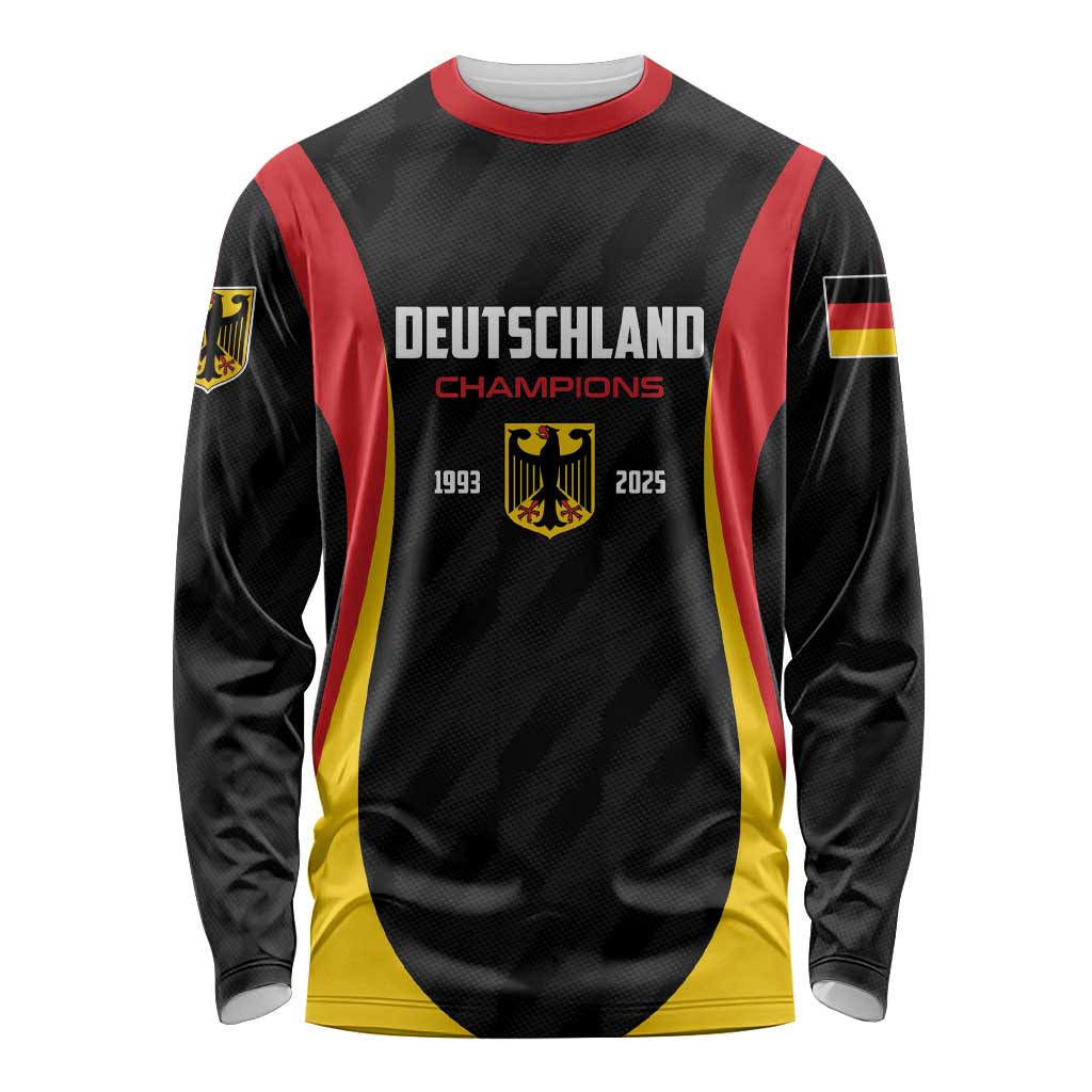 Custom Germany 2025 Champions Basketball Black Long Sleeve Shirt - Wonder Print Shop