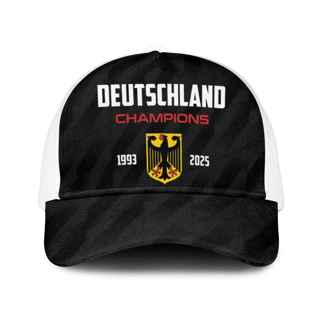 Germany 2025 Champions Basketball Black Mesh Trucker Cap - Wonder Print Shop
