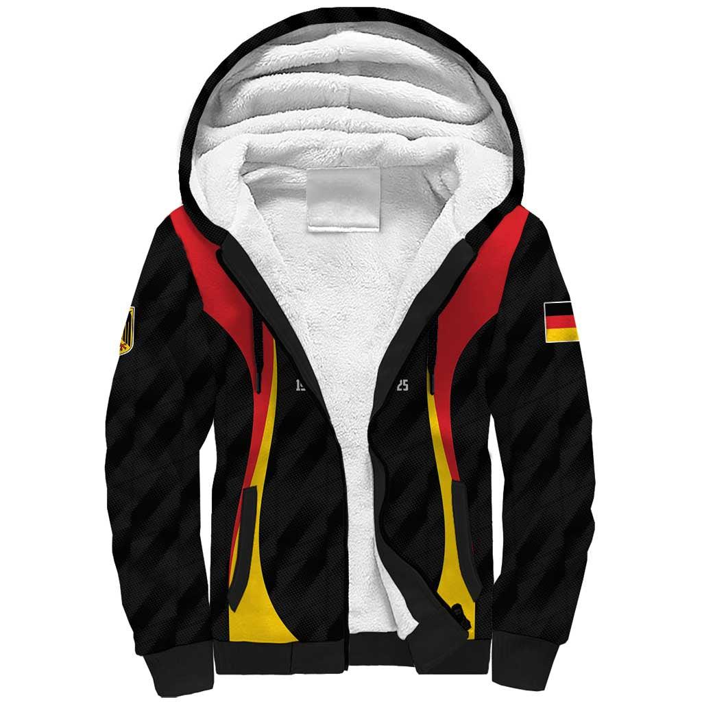Custom Germany 2025 Champions Basketball Black Sherpa Hoodie - Wonder Print Shop